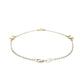 14k Yellow Gold and Sterling Silver Triple Ring Stationed Anklet RCJ