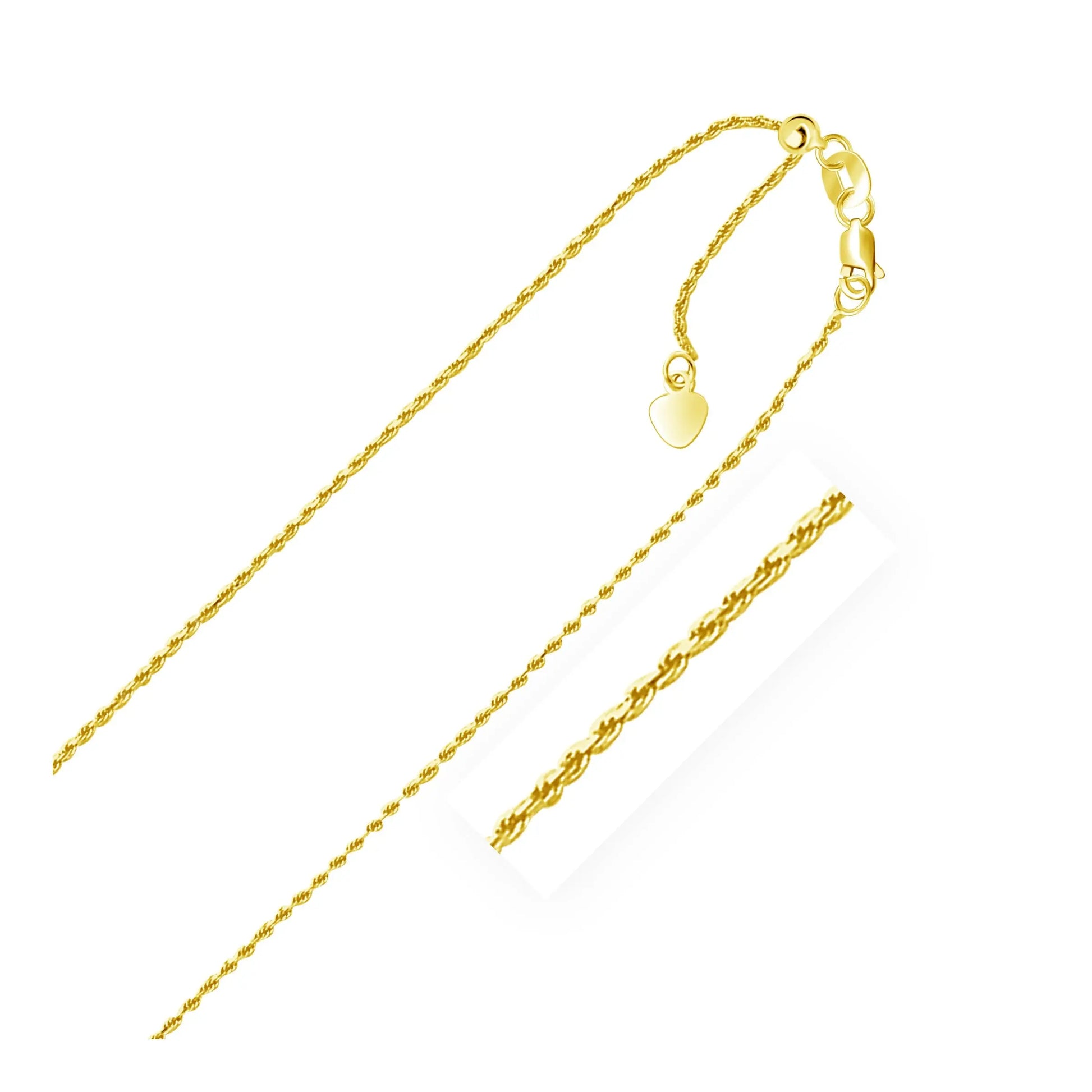 10k Yellow Gold Adjustable Rope Chain (0.95 mm)Monde Trend