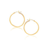 14k Yellow Gold Polished Hoop Earrings (2x40mm) RCJ