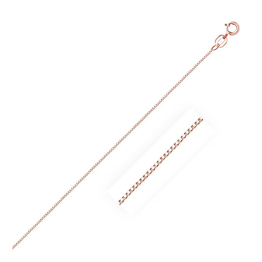 14k Rose Gold Classic Box Chain 0.6mmMonde Trend