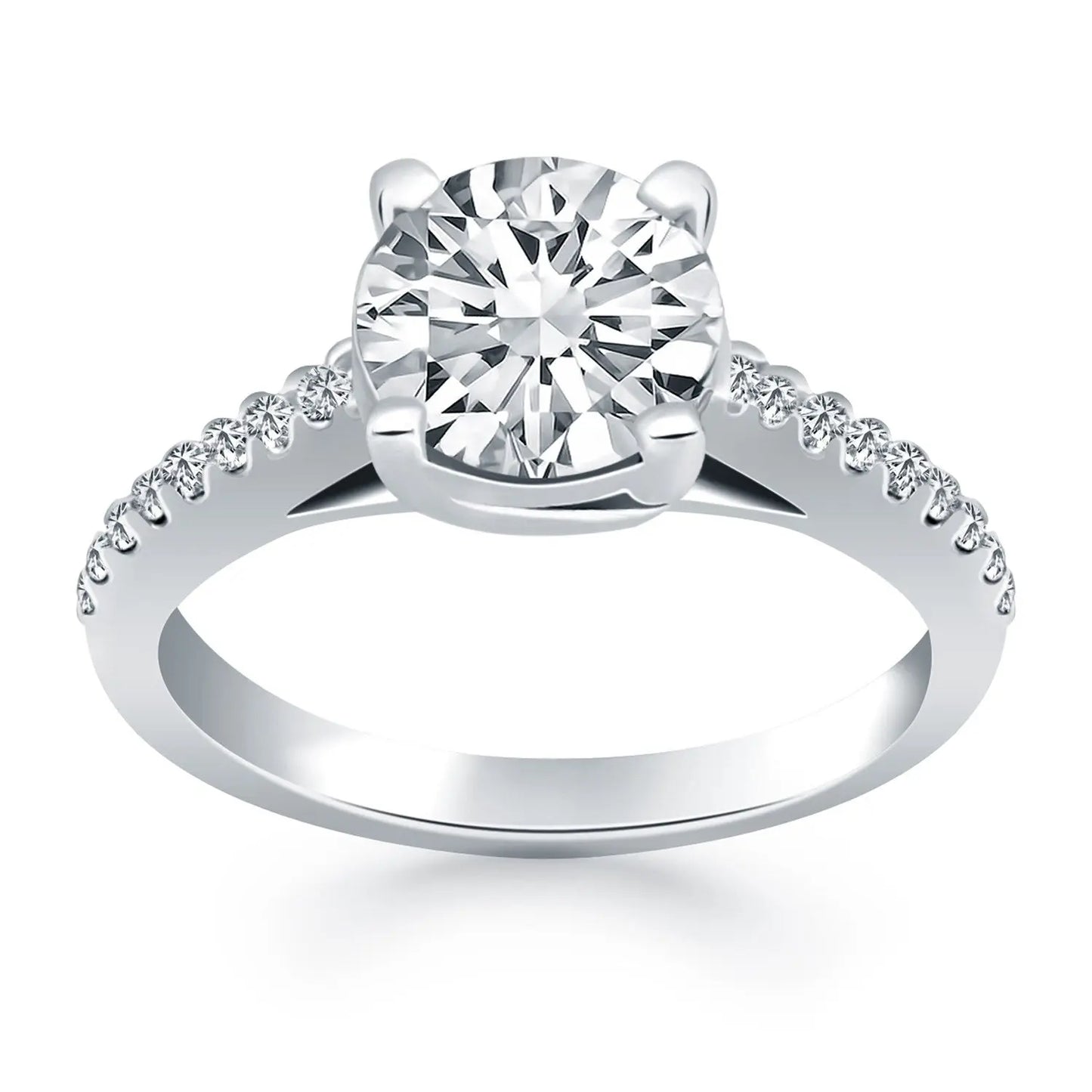 14k White Gold Trellis Diamond Engagement Ring RCJ