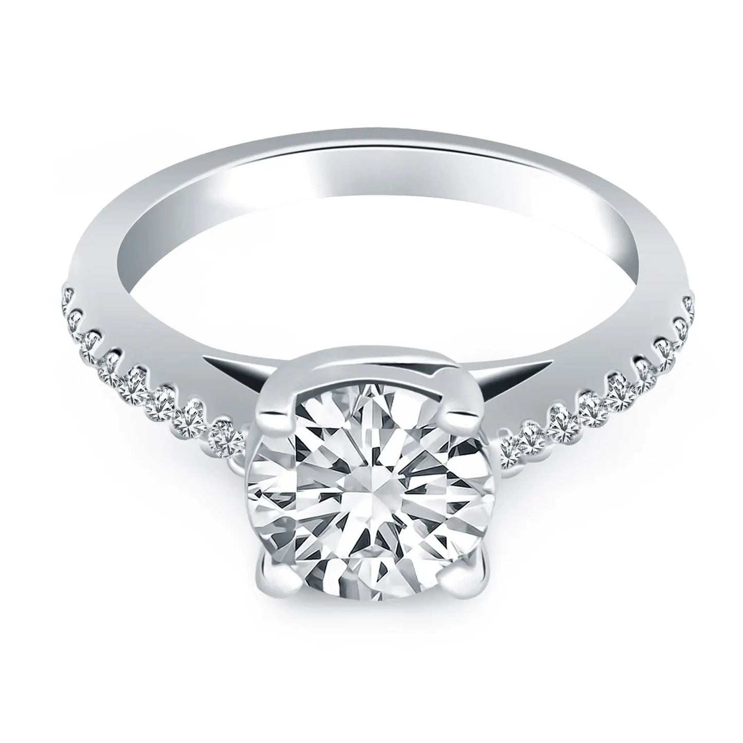 14k White Gold Trellis Diamond Engagement Ring RCJ