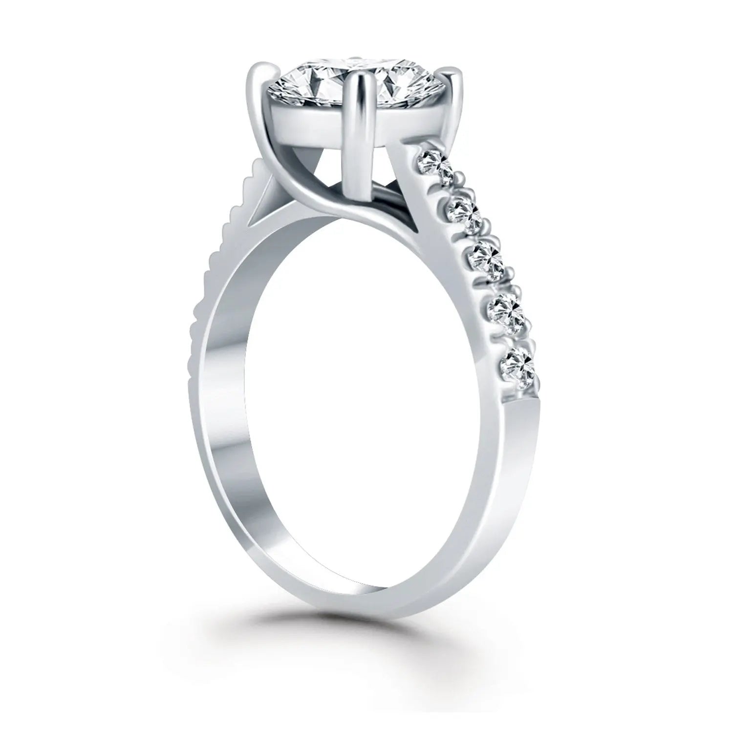 14k White Gold Trellis Diamond Engagement Ring RCJ