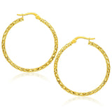 Large Textured Hoop Earrings in 10k Yellow Gold RCJ