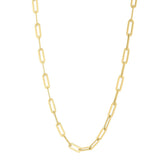 14k Yellow Gold Long Domed Paperclip Chain Necklace (4.80 mm) RCJ