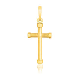 14k Yellow Gold Cross Pendant with Rounded Ends RCJ