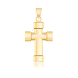 14k Yellow Gold Cross Pendant with Block Like Ends RCJ