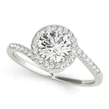 14k White Gold Halo Design Bypass Round Diamond Engagement Ring (5/8 cttw)Monde Trend