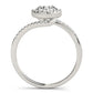 14k White Gold Halo Design Bypass Round Diamond Engagement Ring (5/8 cttw)Monde Trend