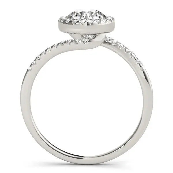 14k White Gold Halo Design Bypass Round Diamond Engagement Ring (5/8 cttw)Monde Trend