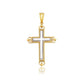 14k Two-Tone Gold Cross Pendant with an Ornate Budded StyleMonde Trend