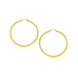 14k Yellow Gold Polished Hoop Earrings (3x25mm) RCJ