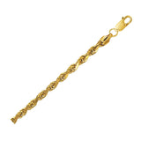 10K Yellow Gold Lite Hollow Diamond Cut Rope Chain (4.00 mm)Monde Trend