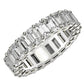 Emerald Cut Lab Grown Diamond Eternity Ring in 14k White Gold (5 cttw FG/VS2) RCJ