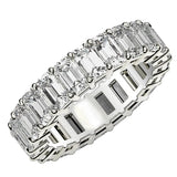 Emerald Cut Lab Grown Diamond Eternity Ring in 14k White Gold (5 cttw FG/VS2) RCJ