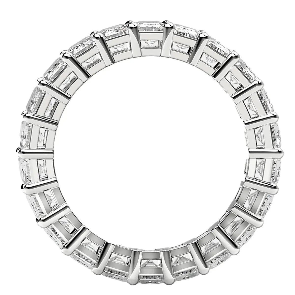 Emerald Cut Lab Grown Diamond Eternity Ring in 14k White Gold (5 cttw FG/VS2) RCJ