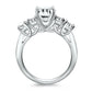 14k White Gold Five Stone Diamond Trellis Engagement RingMonde Trend