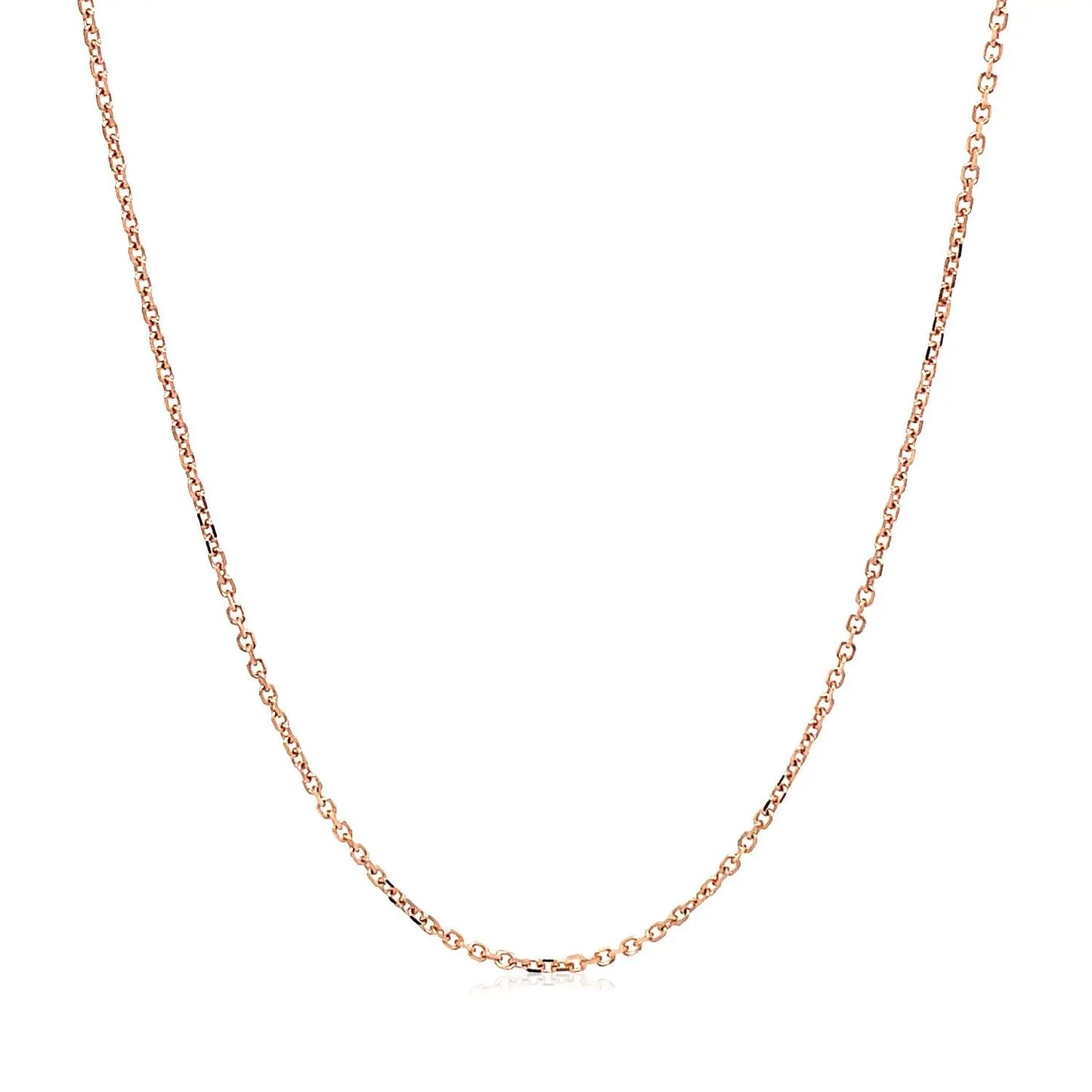 14k Rose Gold Diamond Cut Cable Link Chain (1.10 mm)Monde Trend