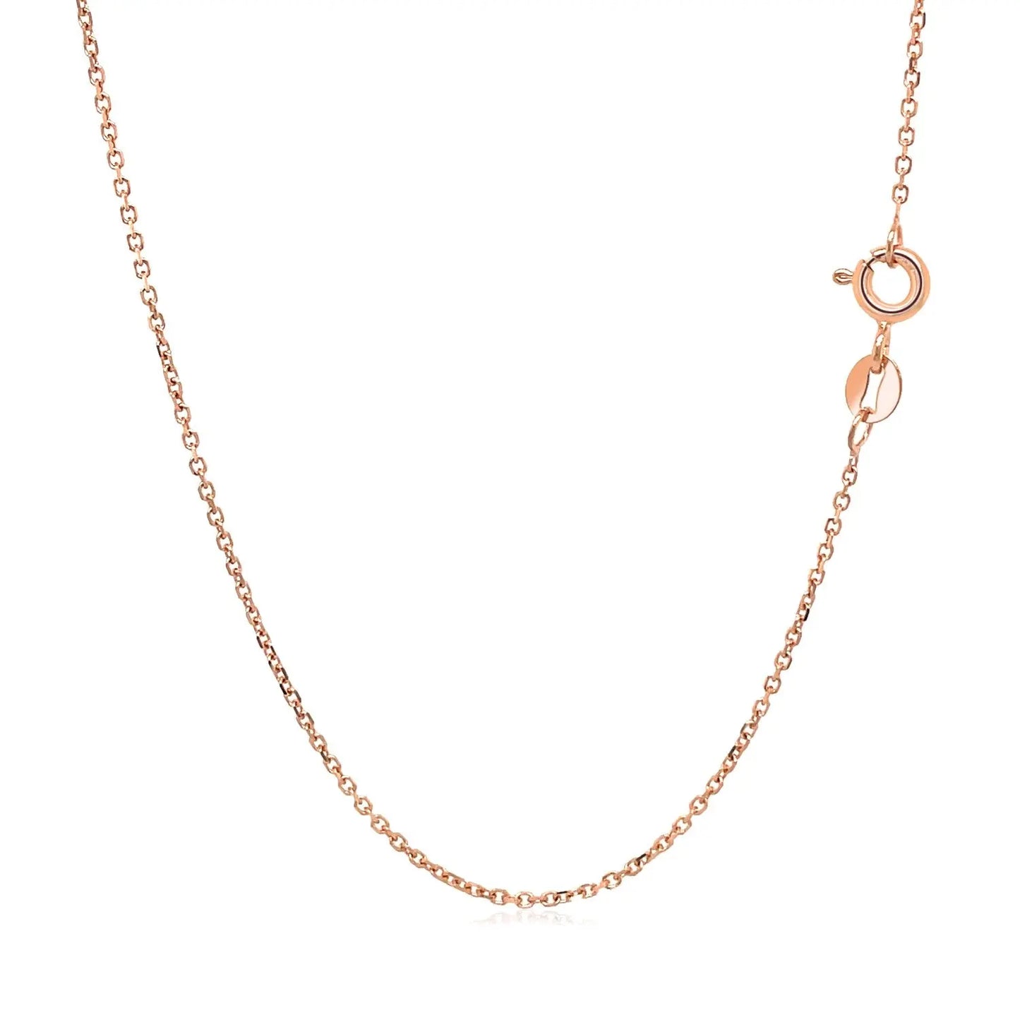 14k Rose Gold Diamond Cut Cable Link Chain (1.10 mm)Monde Trend