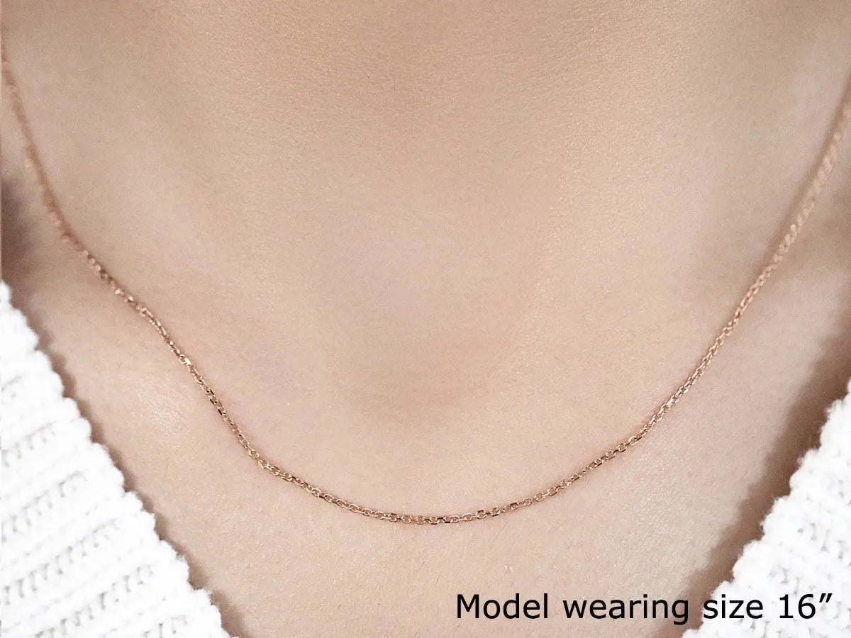 14k Rose Gold Diamond Cut Cable Link Chain (1.10 mm)Monde Trend