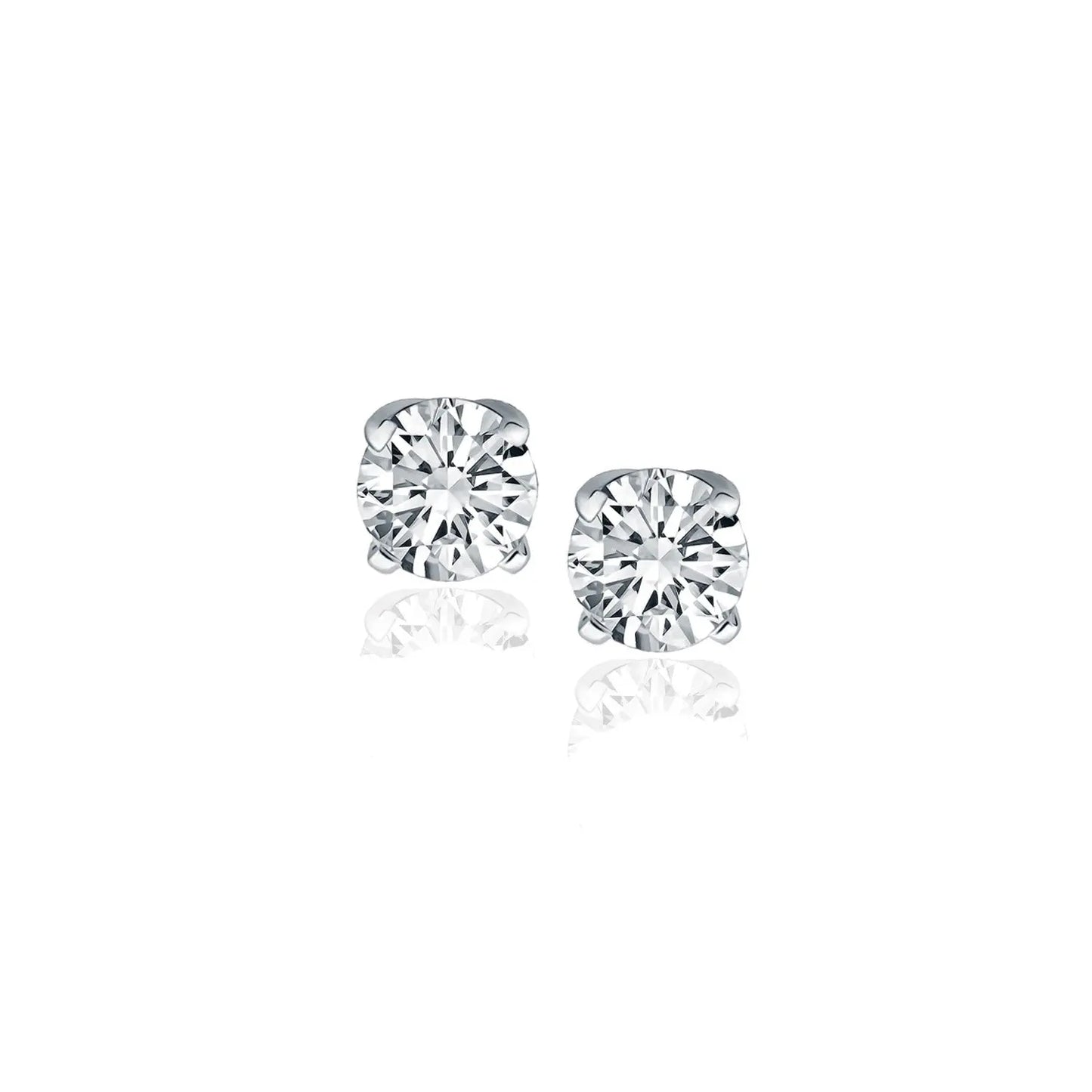 14k White Gold Diamond Four Prong Stud Earrings (1/2 cttw)Monde Trend