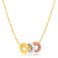 14k Tri-Color Gold Chain Necklace with Three Open Circle AccentsMonde Trend