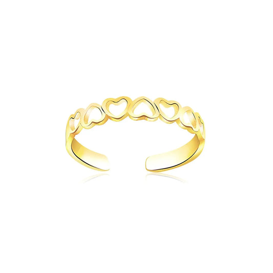 14k Yellow Gold Heart Toe Ring RCJ