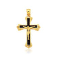 14k Yellow Gold Black Onyx Cross Pendant RCJ