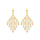 Textured Chandelier Earrings with Ball Drops in 14k Tri Color Gold RCJ