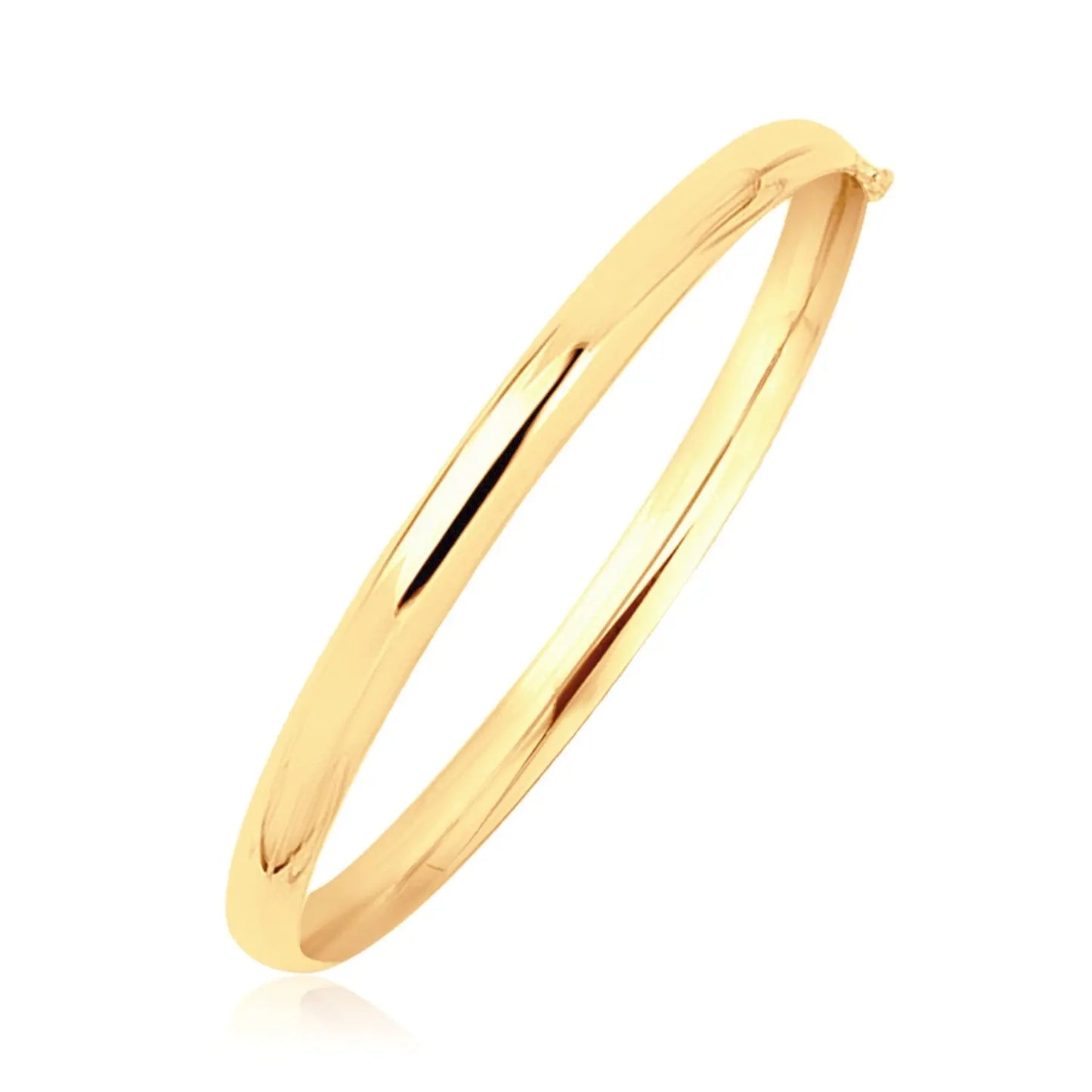 14k Yellow Gold Dome Design Polished Childrens Bangle (5.50 mm) RCJ