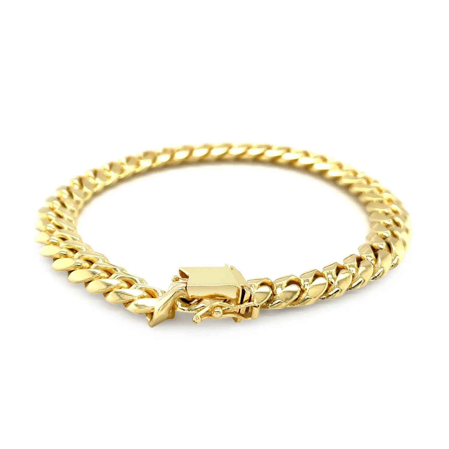 10k Yellow Gold Classic Miami Cuban Solid Bracelet (8.20 mm)Monde Trend