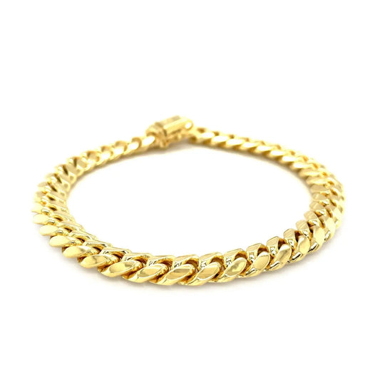 10k Yellow Gold Classic Miami Cuban Solid Bracelet (8.20 mm)Monde Trend