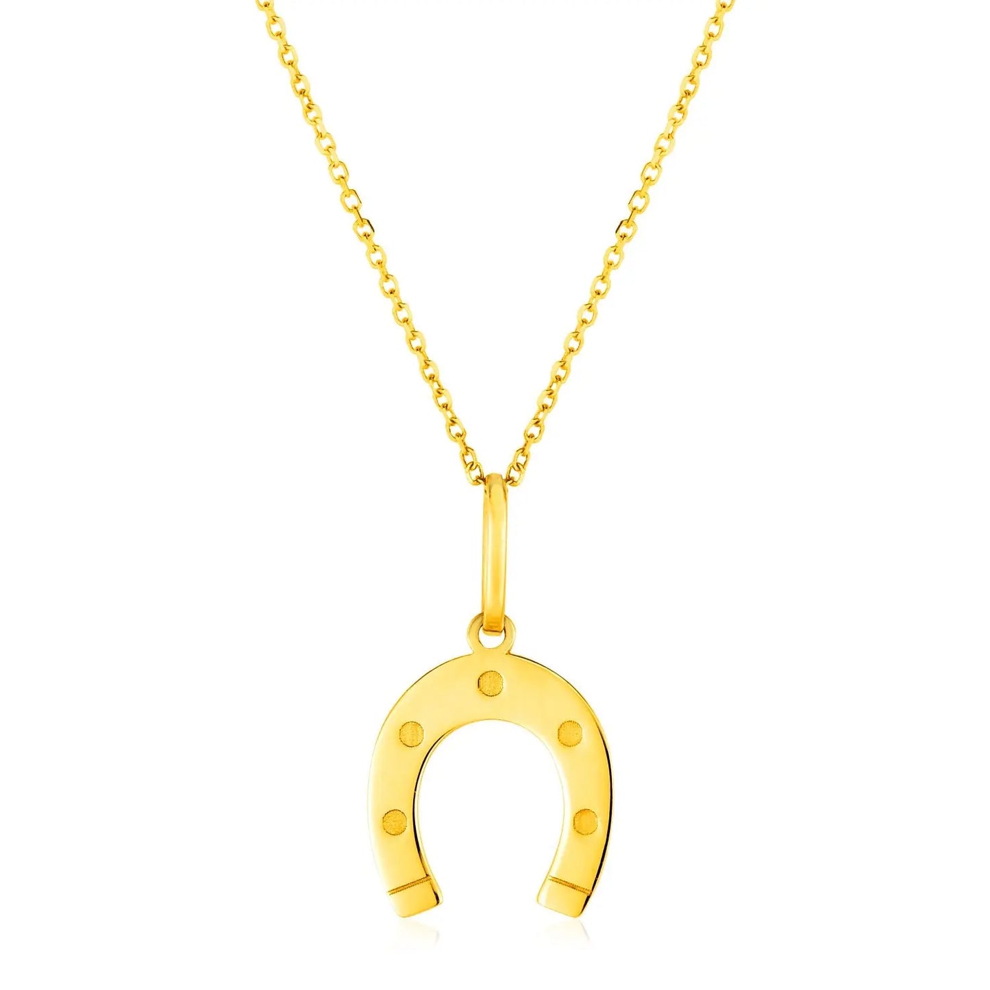 14K Yellow Gold Necklace with Horseshoe RCJ