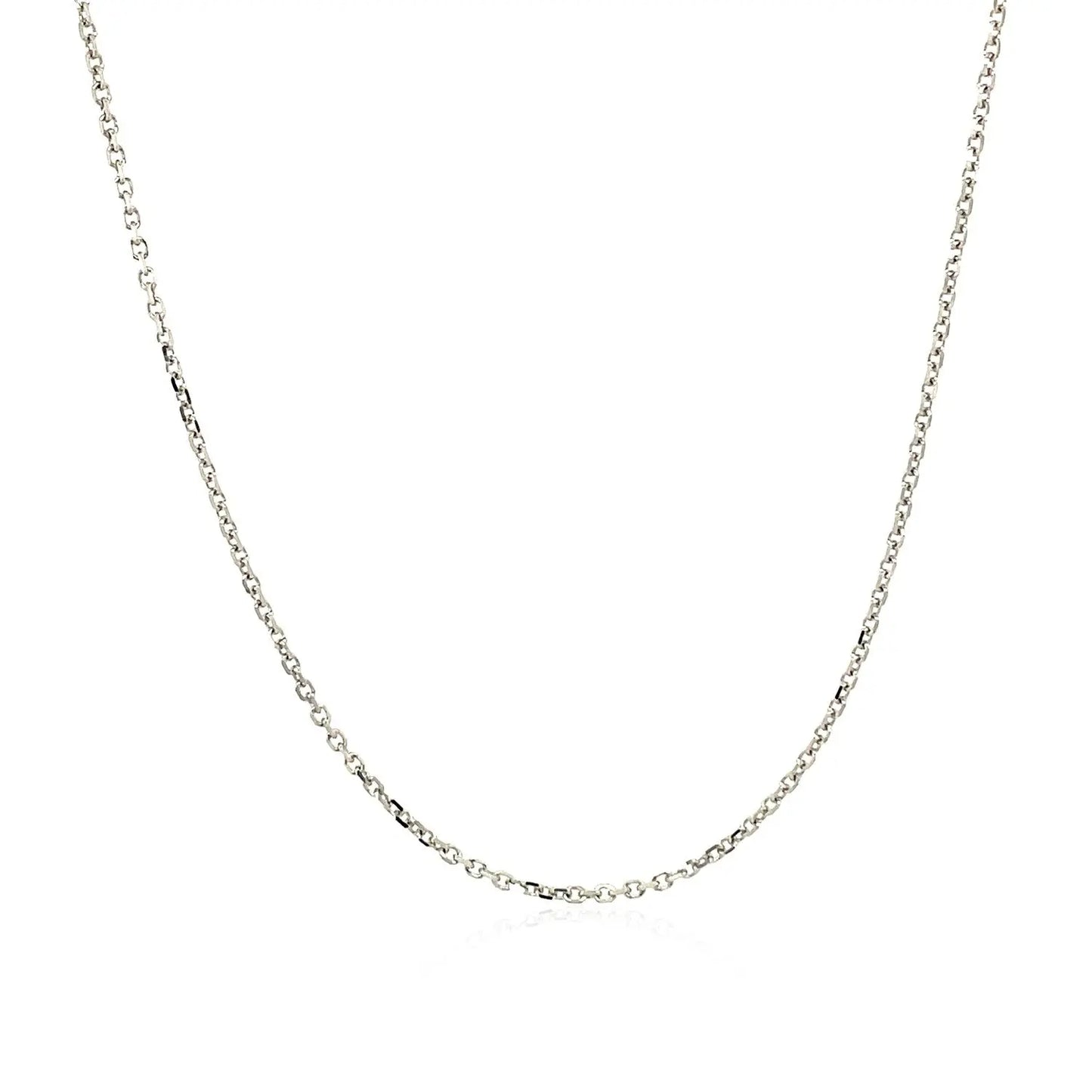 14k White Gold Diamond Cut Cable Link Chain (1.10 mm)Monde Trend