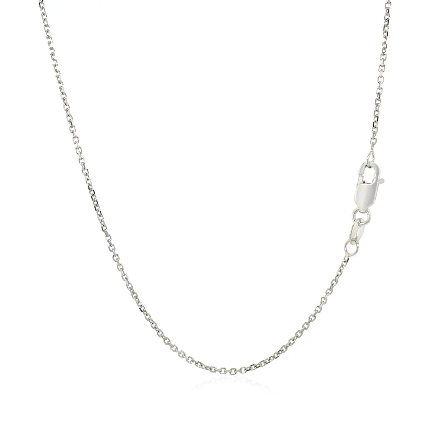 14k White Gold Diamond Cut Cable Link Chain (1.10 mm)Monde Trend