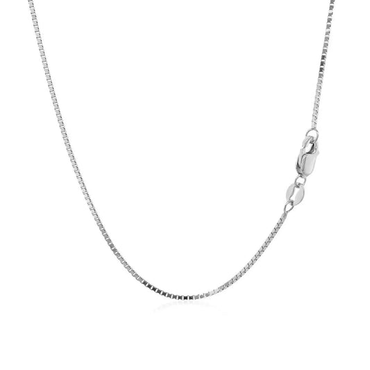 18k White Gold Classic Box Chain (0.85 mm) RCJ