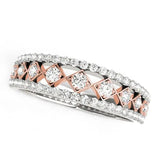 14k White And Rose Gold Diamond Band (3/8 cttw)Monde Trend