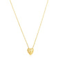 14k Yellow Gold High Polish Scribbles Heart Necklace RCJ