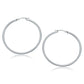 14k White Gold Polished Hoop Earrings (2x40mm) RCJ