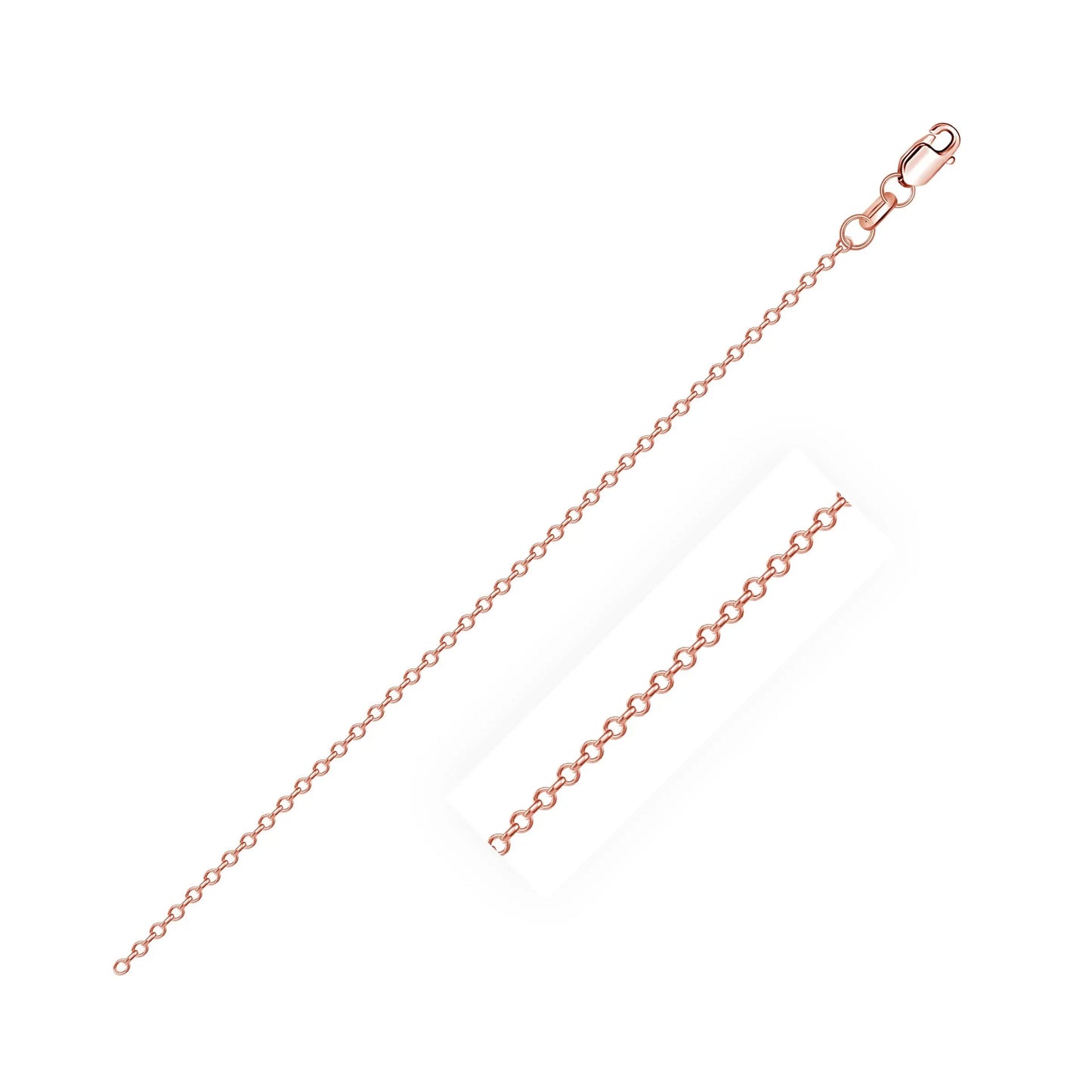 Diamond Cut Cable Link Chain in Rose Gold (0.87 mm) RCJ