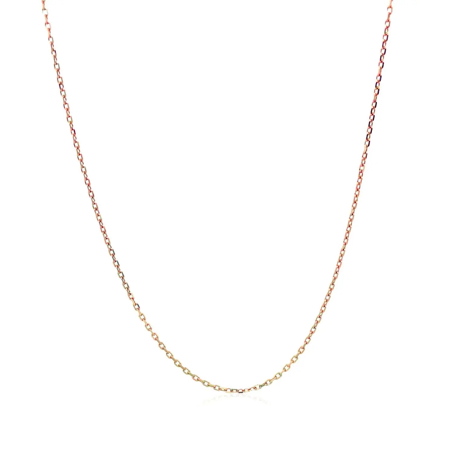 Diamond Cut Cable Link Chain in Rose Gold (0.87 mm) RCJ