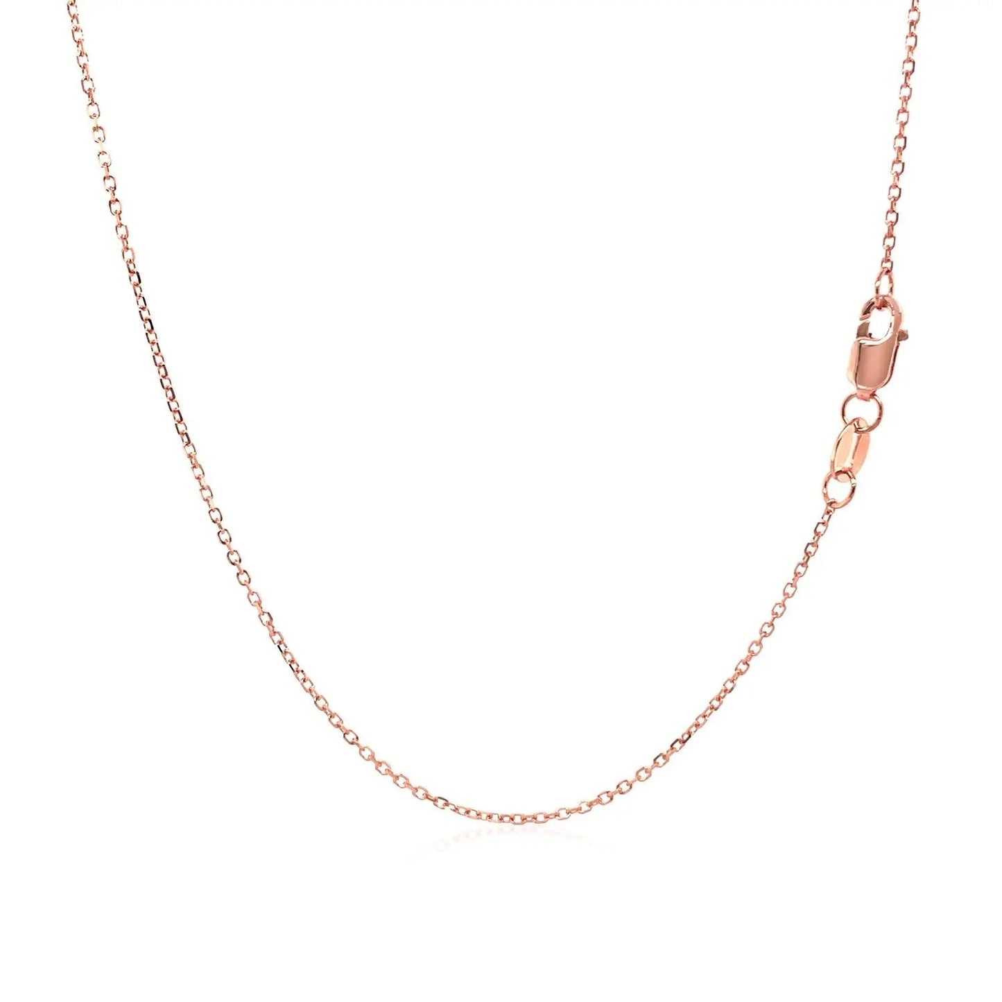 Diamond Cut Cable Link Chain in Rose Gold (0.87 mm) RCJ