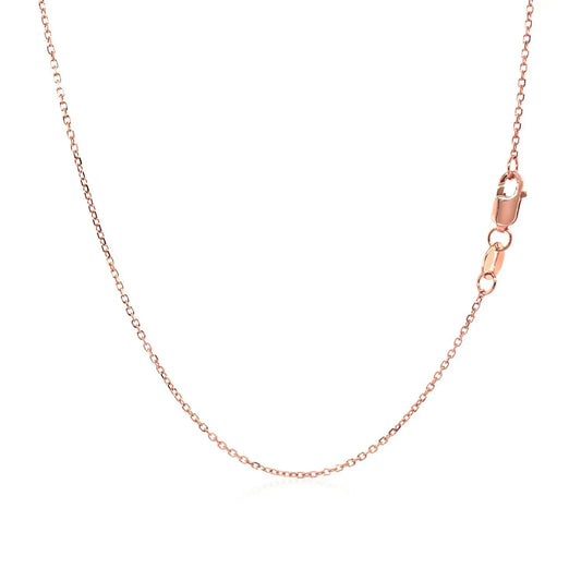 Diamond Cut Cable Link Chain in Rose Gold (0.87 mm) RCJ