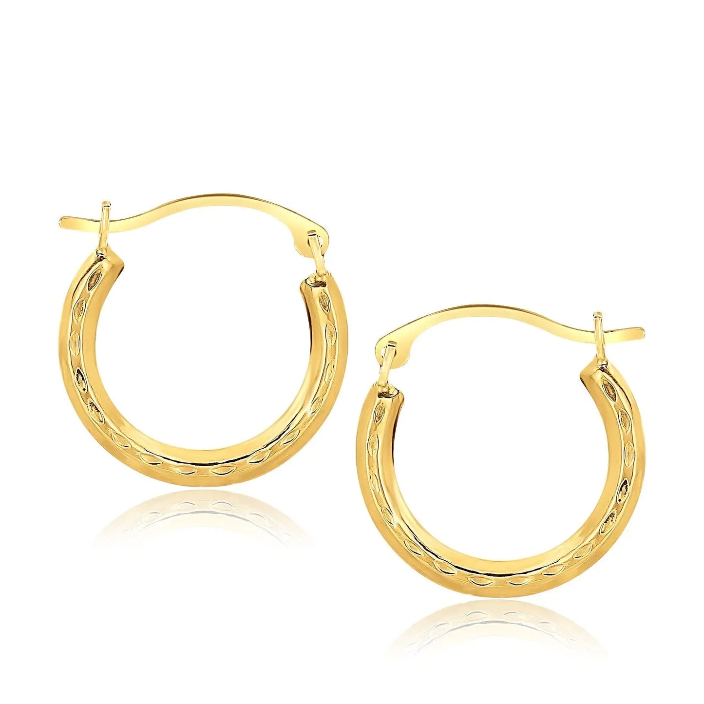 10k Yellow Gold Fancy Hoop EarringsMonde Trend