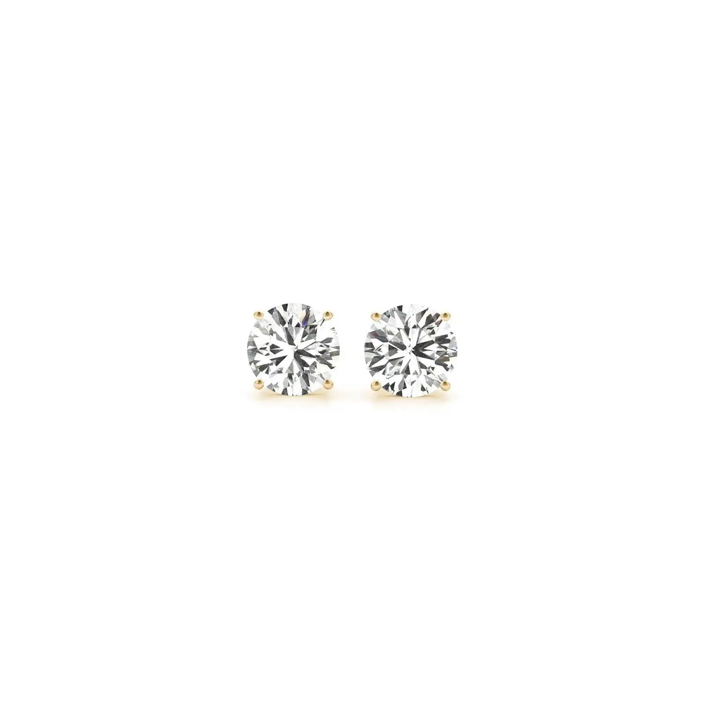 1 cttw Certified IGI Lab Grown Round Diamond Stud Earrings 14k Yellow Gold (G/VS2)Monde Trend