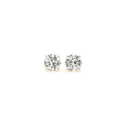 1 cttw Certified IGI Lab Grown Round Diamond Stud Earrings 14k Yellow Gold (G/VS2)Monde Trend