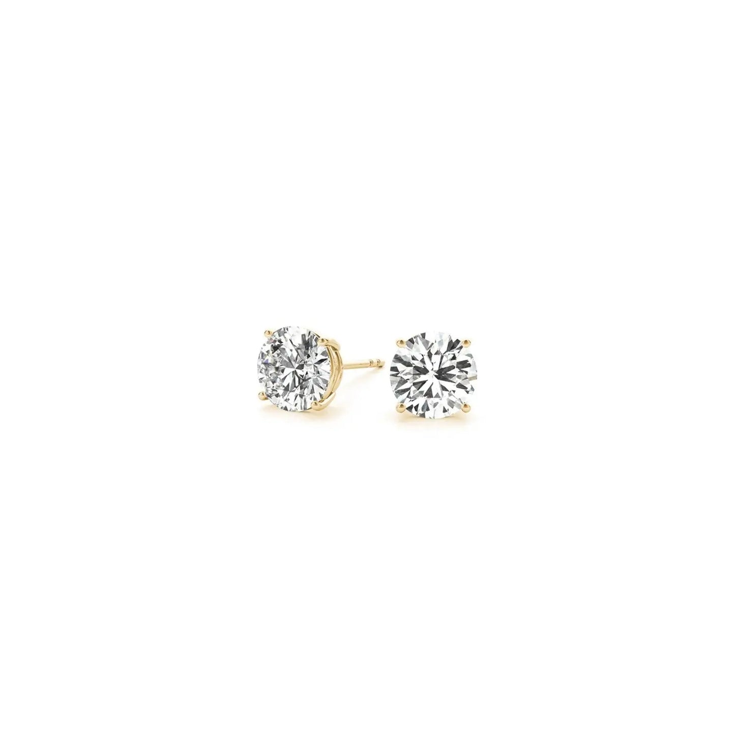 1 cttw Certified IGI Lab Grown Round Diamond Stud Earrings 14k Yellow Gold (G/VS2)Monde Trend