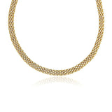 14k Yellow Gold Fancy Polished Multi-Row Panther Link Necklace RCJ