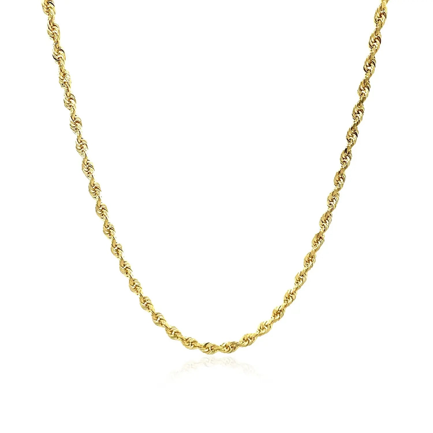 10k Yellow Gold Solid Diamond Cut Rope Chain (2.50 mm)Monde Trend