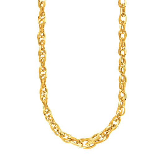 14k Yellow Gold Ornate Prince of Wales Chain Necklace RCJ